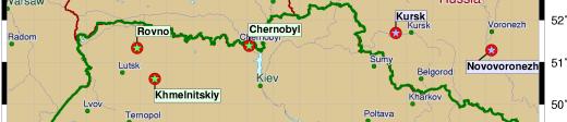Location of Chernobyl Nuclear Power Plant The radioactive matter released into the atmosphere
