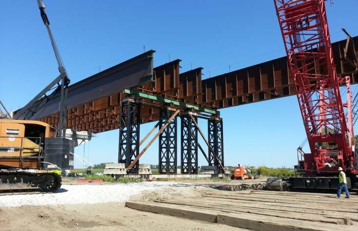 Construction again collaborated with Veritas Steel to confirm that as-built site conditions would provide for an uneventful erection of the steel girders.