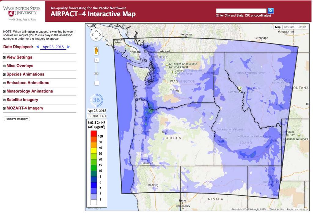 AIRPACT air quality forecasting system www.lar.wsu.