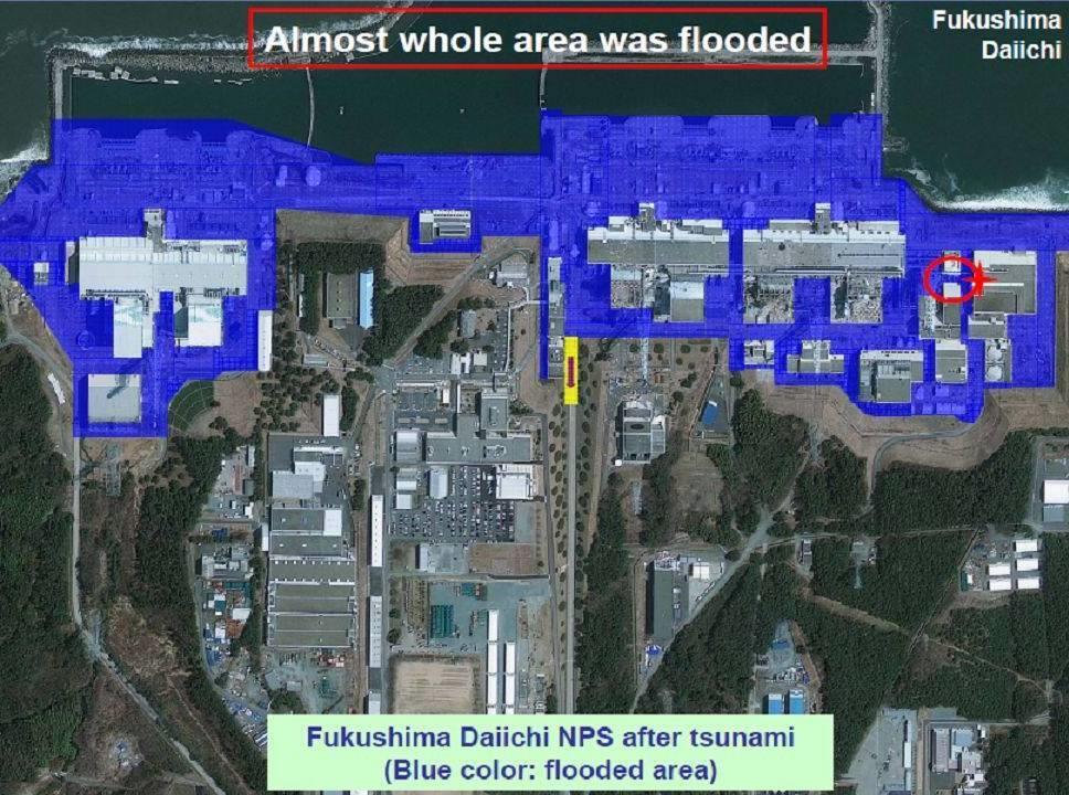 2.3 Damages caused by Tsunami in Fukushima Dai-ichi U6 U5 U1 U2 U3 U4 The sea water