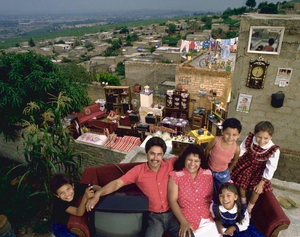 A typical family with all their possessions in Mexico, a middle income