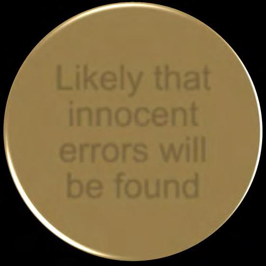 will be found Used to ensure that errors