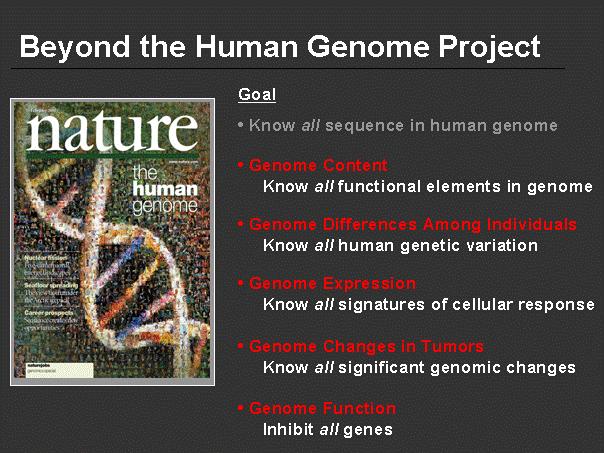 Biotechnology: Beyond the Human genome project The sequencing of the human genome holds benefits for many fields, from molecular medicine to human evolution.