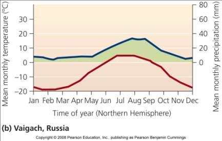Tundra Canada, Scandinavia, Russia Minimal precipitation Nearly as dry as a desert Seasonal variation in temperature Extremely