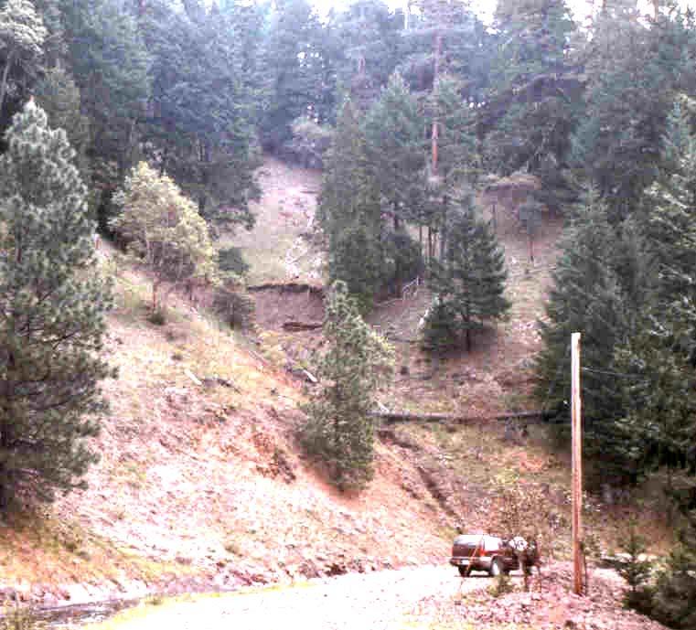 CW2-6 Site Plan Debris flow source area for 1997 failure event.