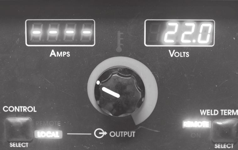 The ammeter (Figure 30) indicates the welding amperage at the output terminals of the welding power source.