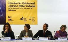 Turkish actress Pelin Batu attends the mock trial The initiative, aimed to raise awareness on water resources management, preceded the fifth World Water Forum, which began in Istanbul on March 16