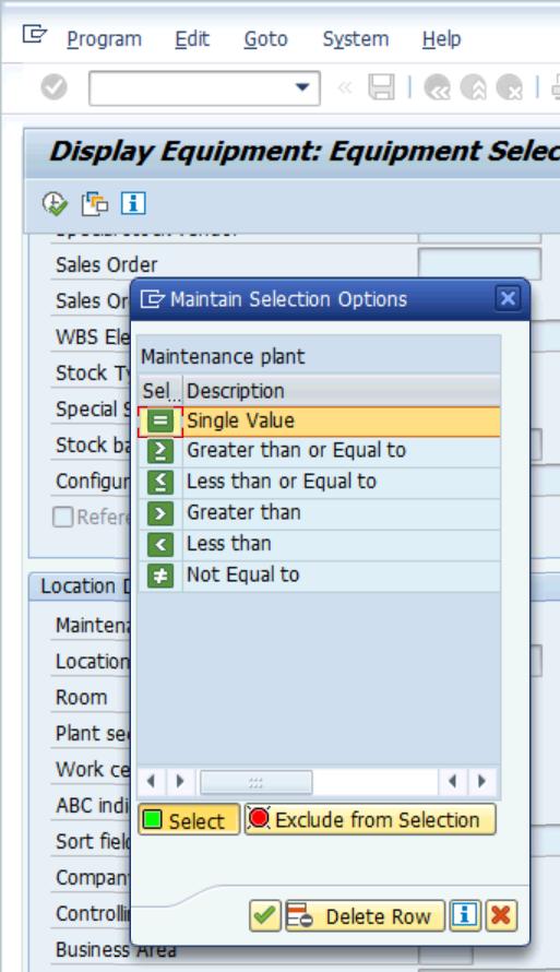 Double clicking within the filtering fields will allow for the use of mathematical expressions to further filter data.