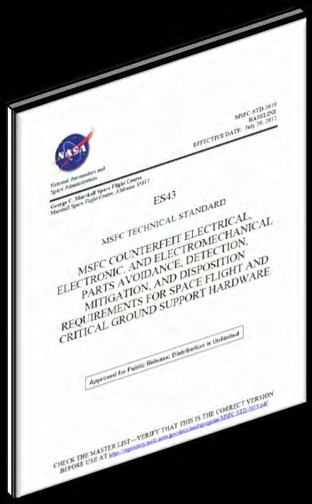 Additional Standards, Handbooks and Reports NASA: MSFC-STD-3619