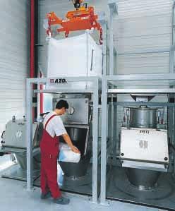 Product feeding Ensure optimum storage in closed systems of bulk material delivered in sacks, Big Bags or drums.