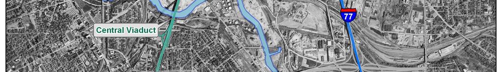 The Innerbelt Trench distributes interstate traffic to the CBD and neighboring businesses and institutions through the city s east-west street grid.
