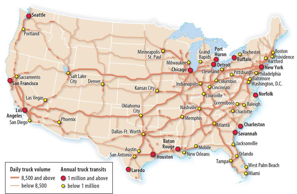 U.S. Truck Freight Corridors Figure 11-20: Truck