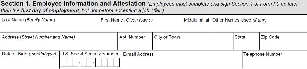 SECTION 1: EMPLOYEE INFORMATION 16 o To be completed by