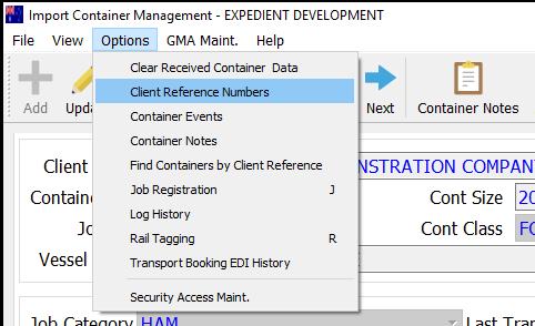 To receive this report the Container Management Module must be activated and set