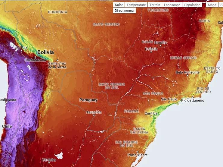 Regional View Chile the future solar hub A solar hub in northern Chile could supply energy to a large portion of central South America Range of 2300 km to Sao Paulo region (South of Brazil, Peru,