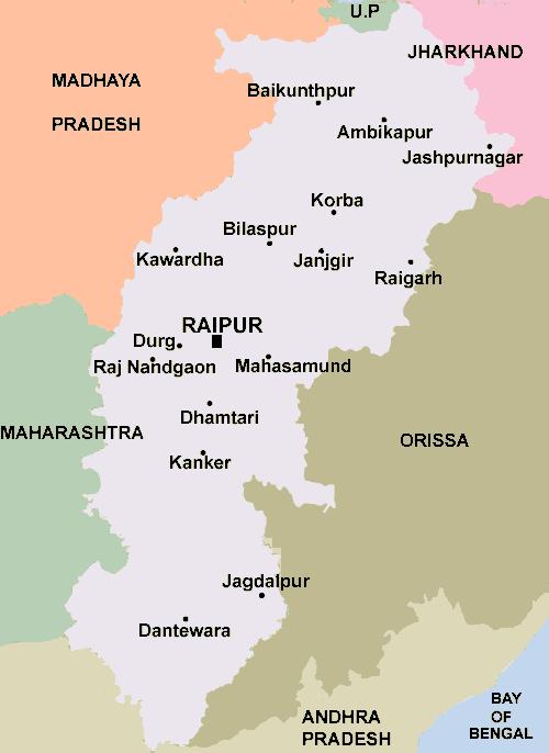 The state covers a geographical area of 135,000 sq km, formed out of 18 districts of Madhya Pradesh and continues to have 18 districts.