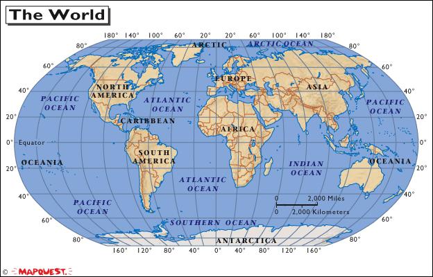 World Map Depicting Approximate Areas Where Sweet