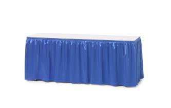 Draped tables are available in