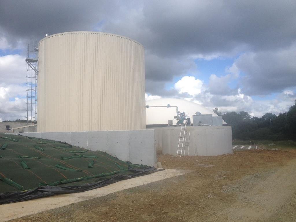 Bretany, France Scea Thouly ComBigaS delivery scope Mix tank Primary digester Pumps Mixers Gasholder membrane Instruments valves SCADA Air compressor + absorption dryer