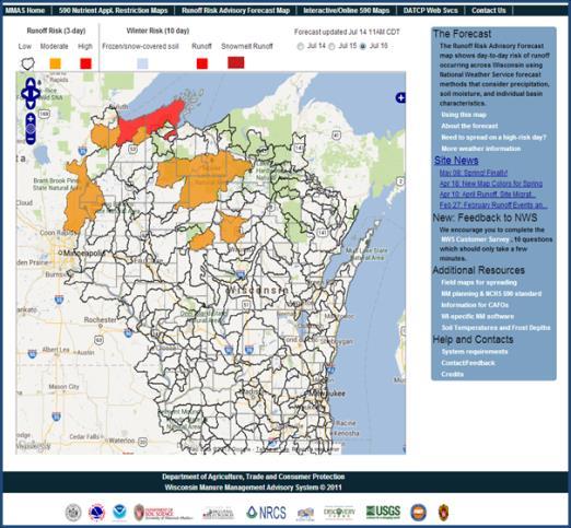 Wisconsin s Runoff Risk Advisory Forecast Issued 3 times per