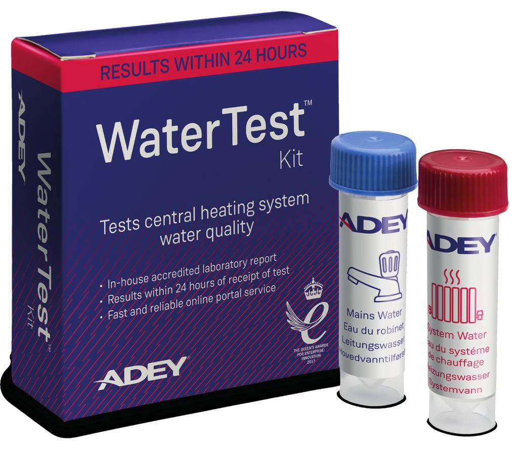 Water testing Testing the quality of the central heating system water is an essential part of ADEY s Best practice process.