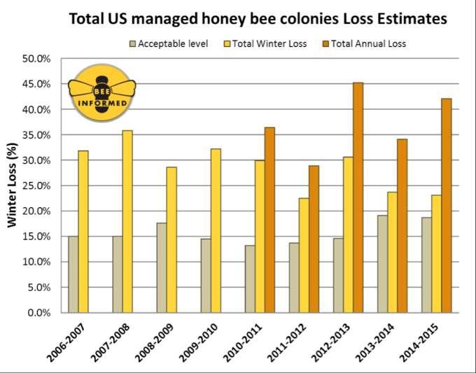 Honey Bee Decline Since 2007 and onset of CCD, winter losses