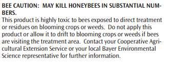 bees If no bee caution, relatively nontoxic