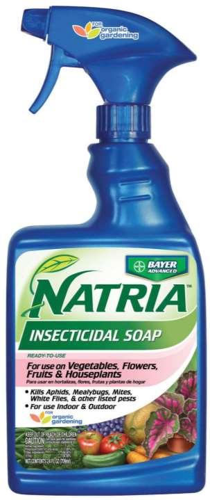 Insecticidal Soap Active Ingredient: Potassium Salts of Fatty Acids kills soft body pests: aphids,