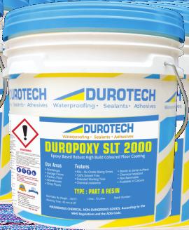 EPOXY FLOORING SYSTEMS DuroPoxy SLR 100 DuroPoxy SLR100 is a solvent free, durable ﬂoor coating based on a hard wearing, two component epoxy
