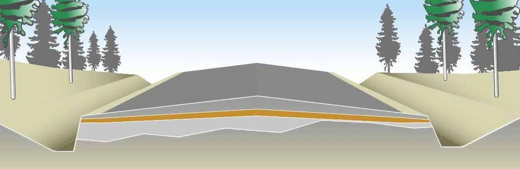 SUBGRADE BASE LAYERS SURFACE Start building the crown early. CONSTRUCTION TIPS This ensures ongoing drainage even if the subgrade is not graveled immediately after construction.