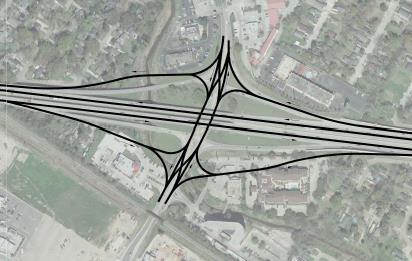 left of each other instead of to the right. This design can eliminate conflict and increase the overall efficiency of the interchange.