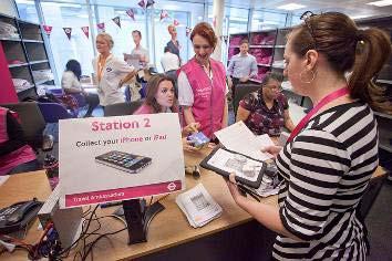 stations (usually un-staffed) A sea of magenta - easy to identify staff, volunteers and signs Staff equipped with