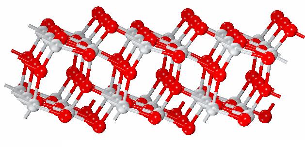 Oxygen and titanium atoms are indexed by red and grey spheres, respectively.