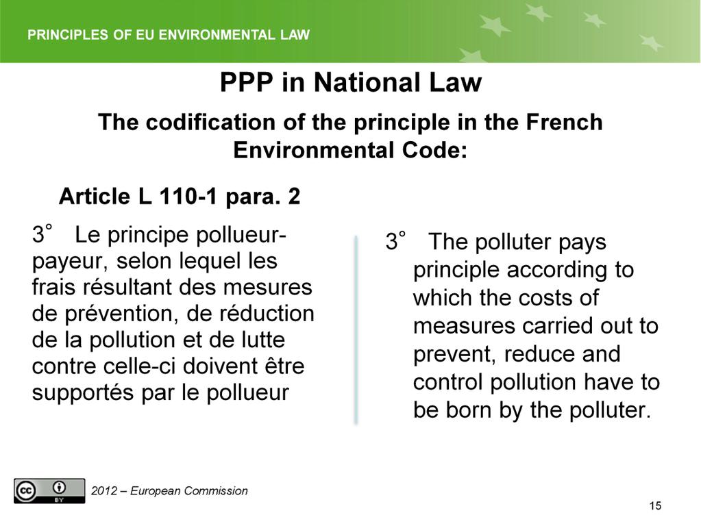 Slide 15 A definition is given by the French