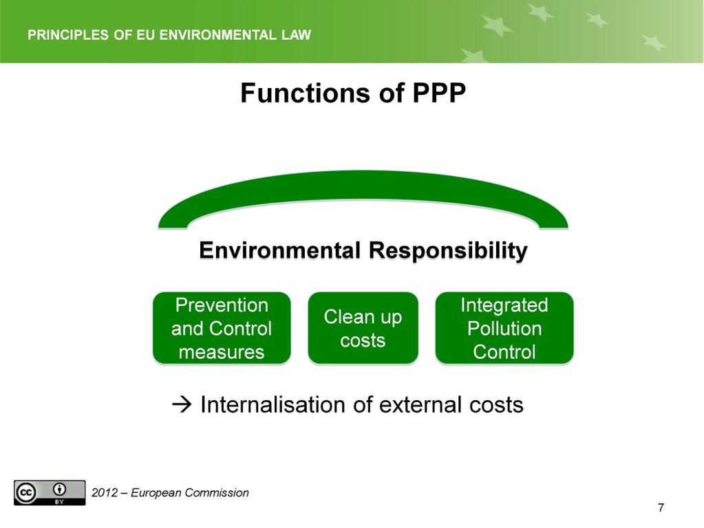 Slide 7 PPP as an overarching principle of environmental responsibility.