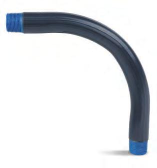 Choose the Size and Angle to Meet your Exact Requirements OCAL-BLUE TM Large-Radius Elbows Fabricated from Ocal TM PVC-coated conduit Standard radius in 90 available for immediate shipment Special