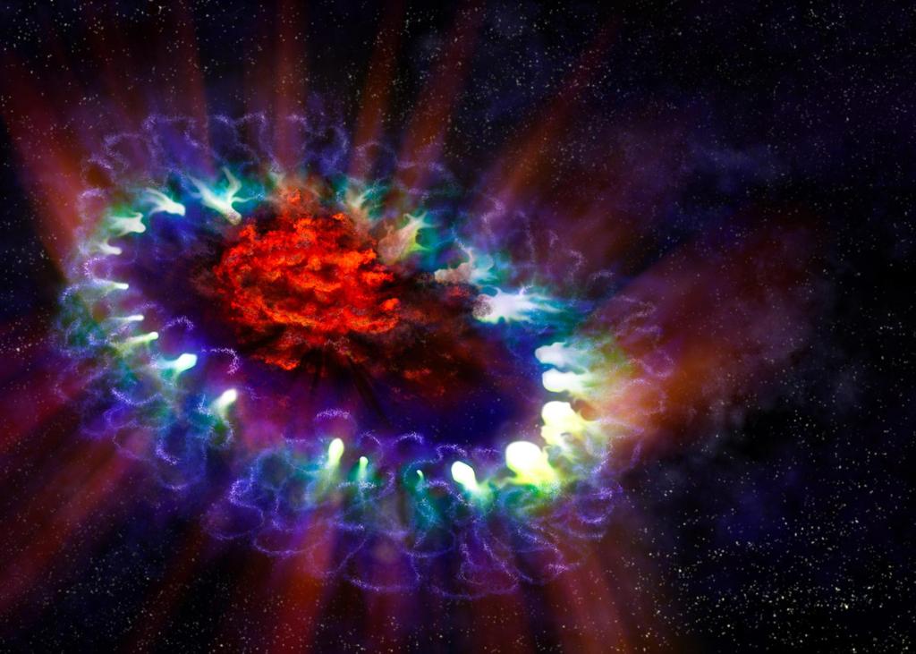 6 billion years ago exploding supernovae create heavy elements