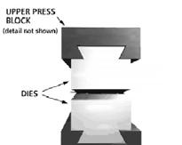 compressive stroke squeezes the blank into the die to form the