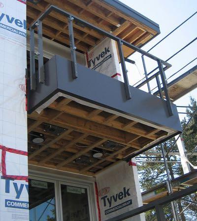 Wood-Framed Balcony Likely the most common framing method Questions: Where is the air