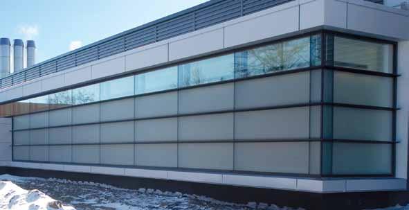 pplications - Sealed units - Exterior doors - Balustrades - Railings - Spandrel Benefits - Canopies - Skylights - Transportation shelters - triums - Bird friendly façades and more INRS - Laval, QC