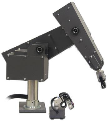 Speed controlled movement with four speed settings The Gryphon Robot is the largest in the range, standing at 970mm tall from the base to the centre of the gripper with the arm fully extended.
