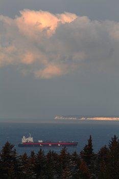 LNG Tanker An LNG tanker enters Kachemak Bay, likely to wait for weather and tide ideal for docking in Nikiski.