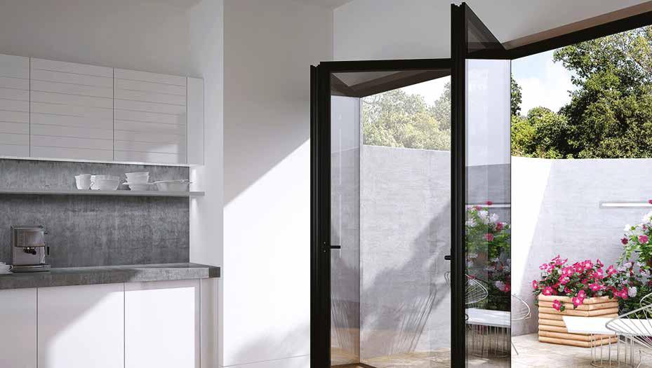 These doors can be pivoted, hinged or sliding and have been designed to give a flush glazed
