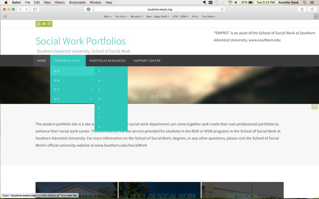 Accessing Your Portfolio Below are directions on how to access your portfolio site: 1.