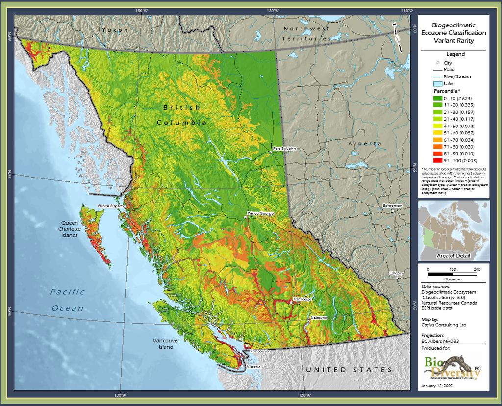 Biodiversity Atlas map-based overview of biodiversity components