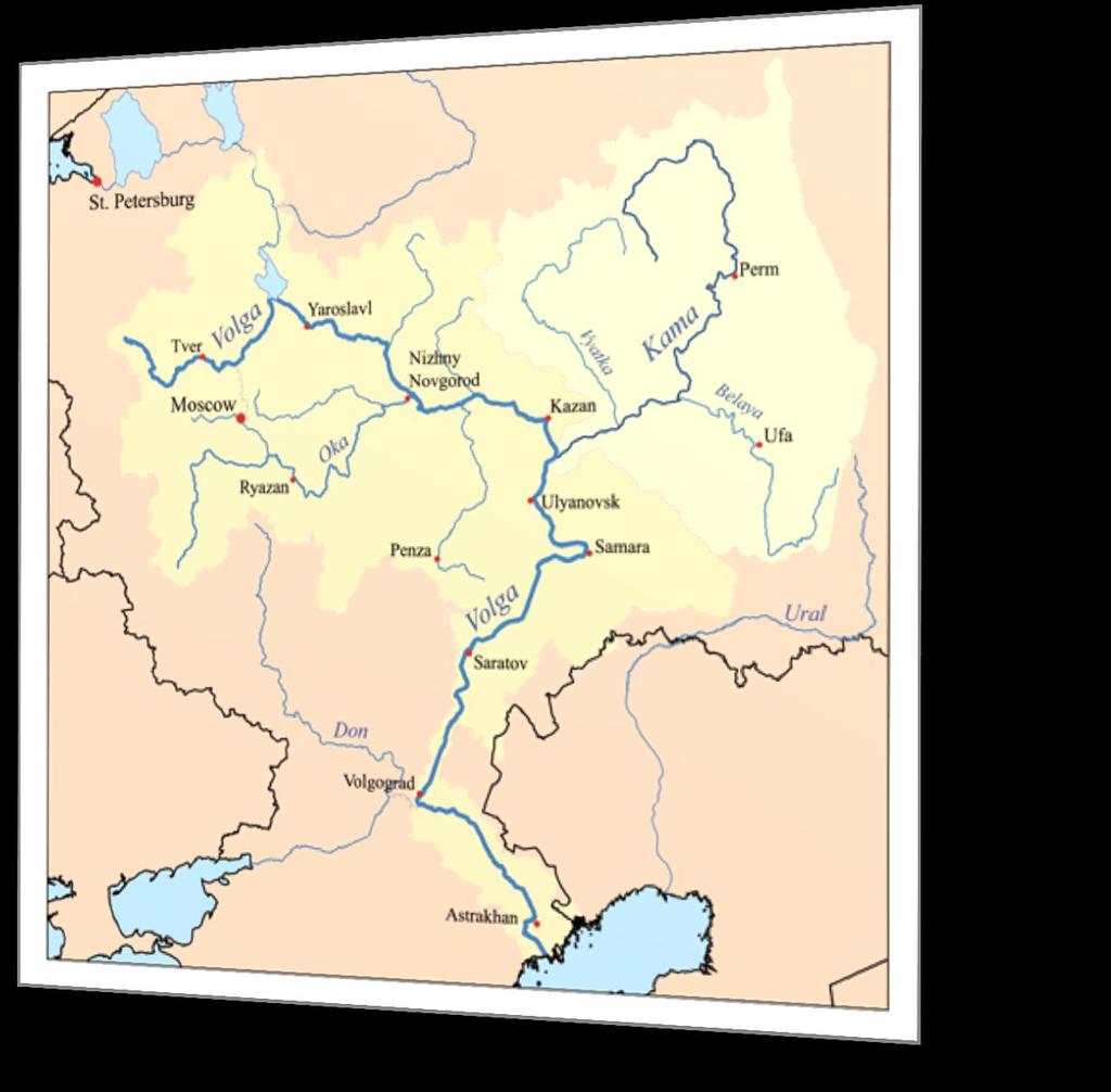 RUSSIA S WATERWAY INFRASTRUCTURE 72,000 km waterways connecting the European part of Russia, the Baltic,