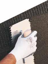 For waterproofing horizontal and vertical concrete and brickwork surfaces subject to high dynamic loads.