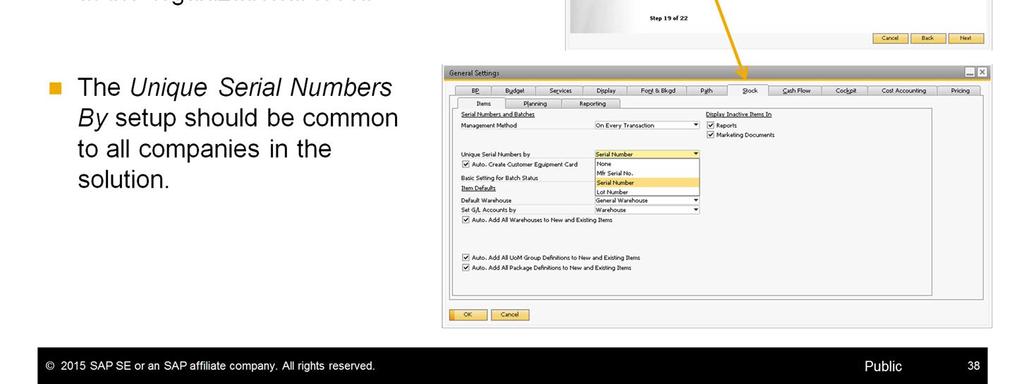 If the organization works with Serials numbers in SAP Business One, then the