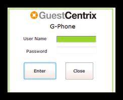 The Application is set up on your iphone with the GuestCentrix icon.