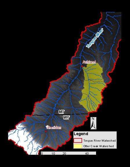 Tongue River watershed 5,400 square miles Spans 2 states, 6 counties,